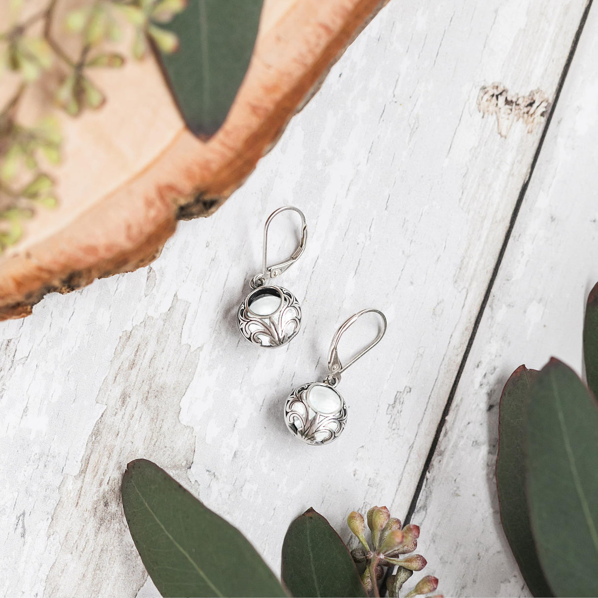 Bottled Up Designs Handmade Vintage Lace Leverback Earrings, Sterling Silver, Eco Friendly, Made in USA, Birthday Gifts, Mothers Day, Women, Anniversary (Mason Jar (Aqua))