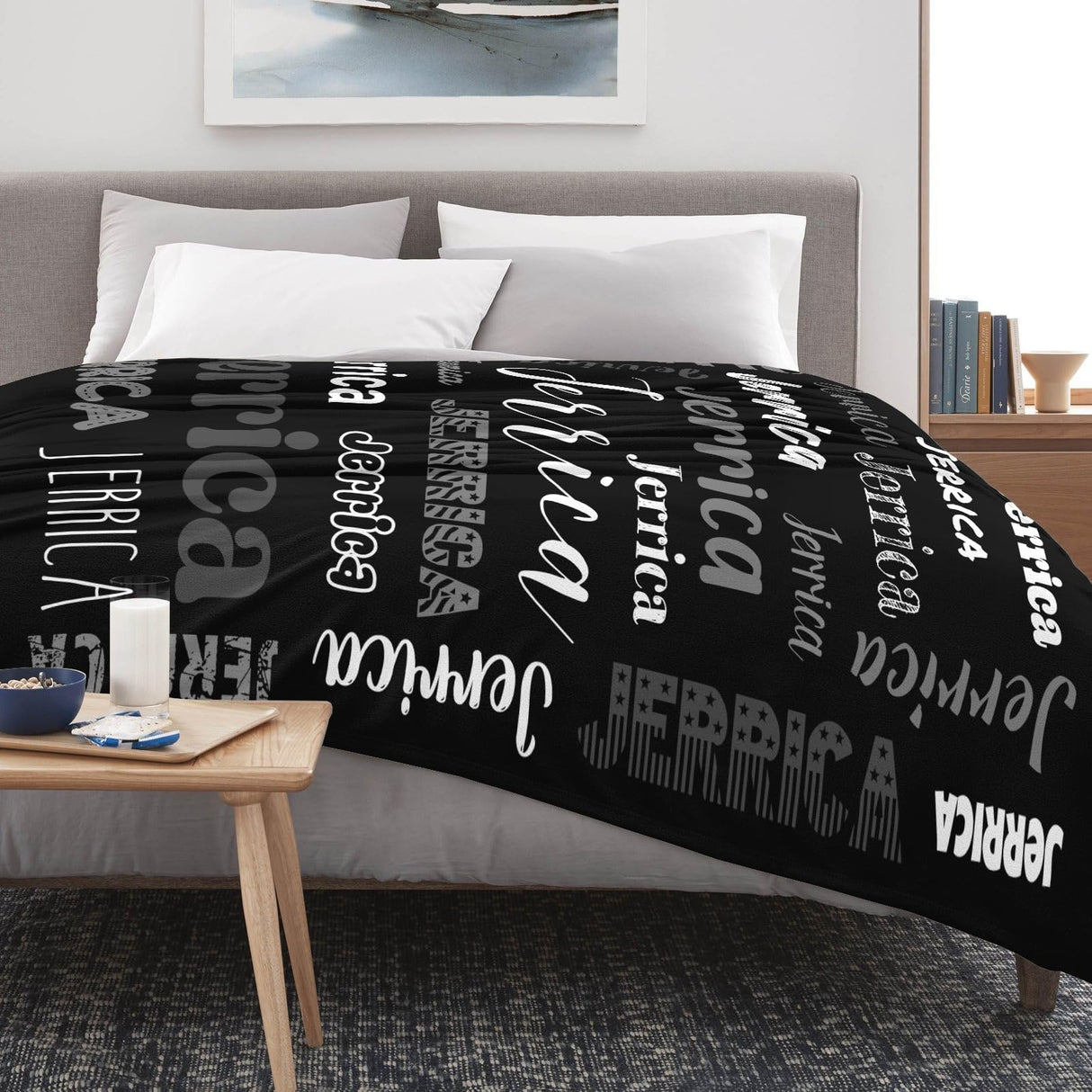 Custom Blanket with Name, Soft Cozy Personalized Name Blankets for Kids, Girls, Boys, Adults, Customized Christmas Blanket for Women, Men, Newborn, New Mom, Red Colors, Made in USA