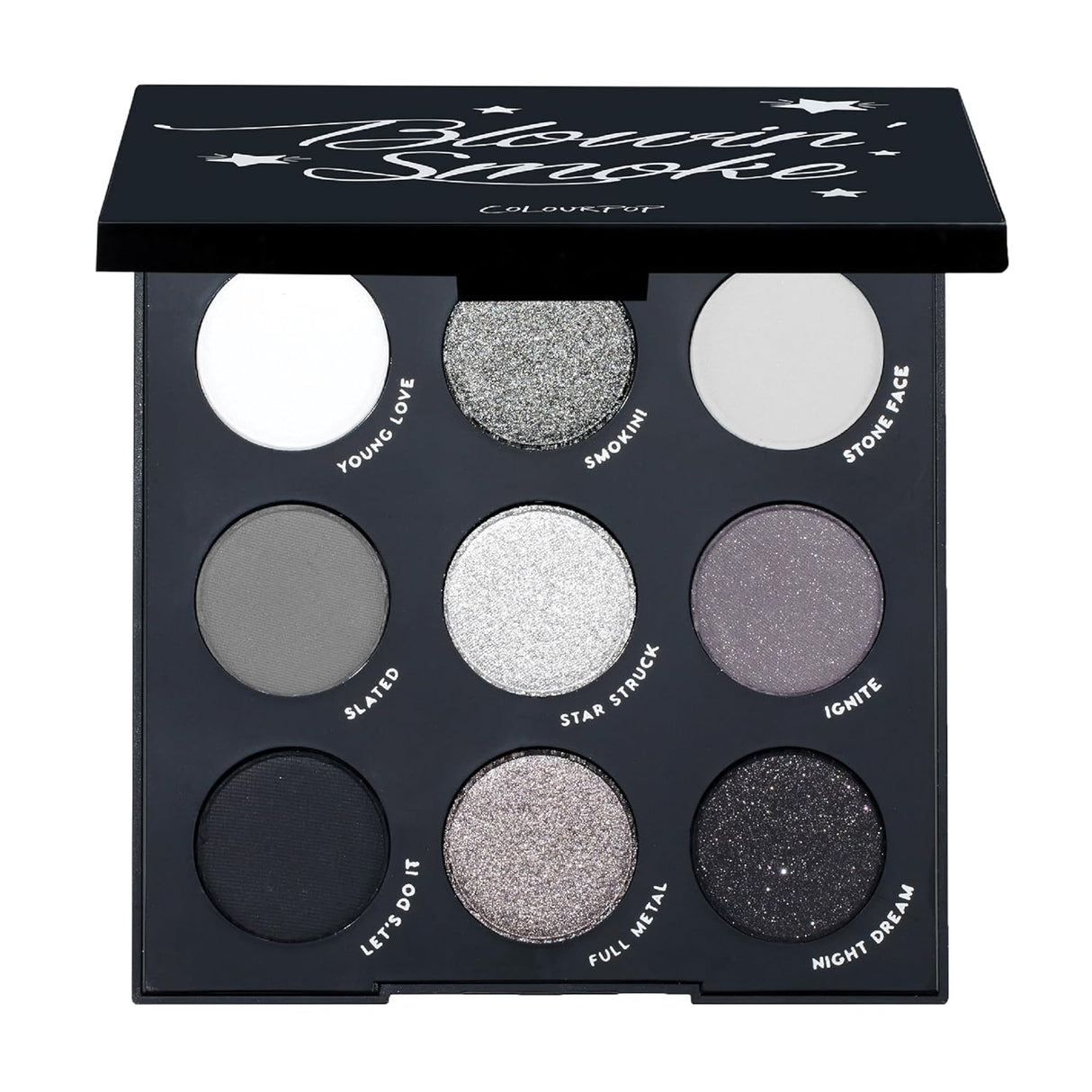 ColourPop Blowin' Smoke Eyeshadow Palette - Silver Eyeshadow and Smokey Eye Eyeshadow Palette with Metallic and Matte Finishes - High-Pigment Eye Makeup with a Long-Wearing Formula (0.3 oz)