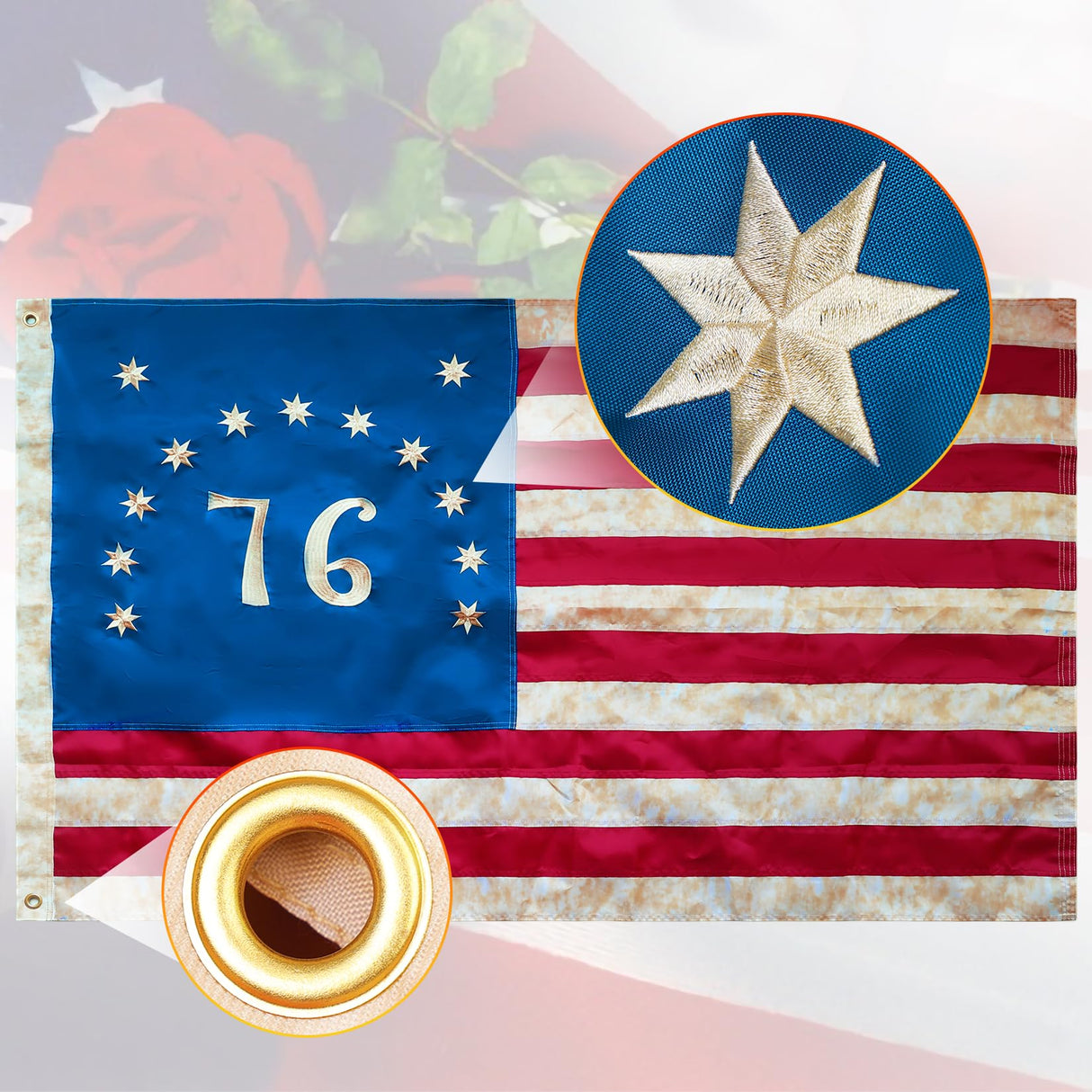 100% Made in USA American Flags 3x5 Ft Outside,American Flag Outdoor Heavy Duty,Us Flag 3x5 Longest Lasting Usa Flag, Built For Outdoor Use,(100% In Usa)