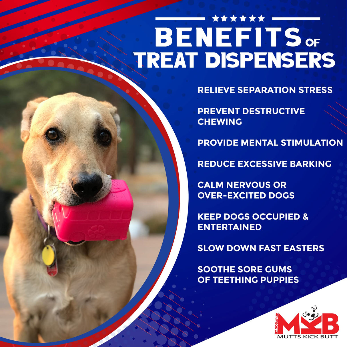 SodaPup Honey Pot – Durable Dog Treat Dispenser & Enrichment Toy Made in USA from Non-Toxic, Pet Safe, Food Safe Natural Rubber Material for Mental Stimulation, Problem Chewing, Calming Nerves, & More