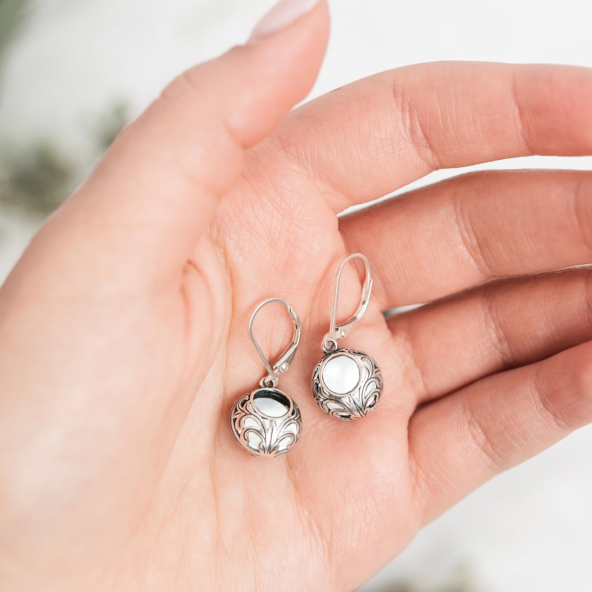 Bottled Up Designs Handmade Vintage Lace Leverback Earrings, Sterling Silver, Eco Friendly, Made in USA, Birthday Gifts, Mothers Day, Women, Anniversary (Mason Jar (Aqua))