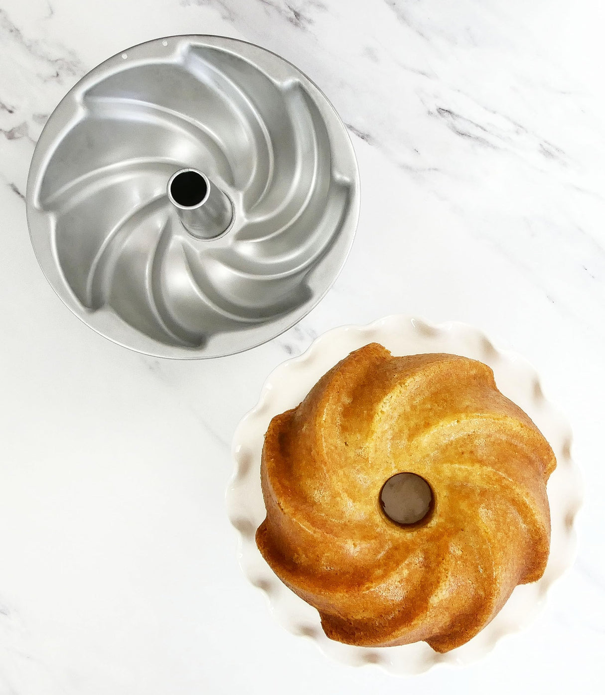 USA Pan Bakeware Nonstick Fluted Tube Cake Pan, Aluminized Steel 10-Inch