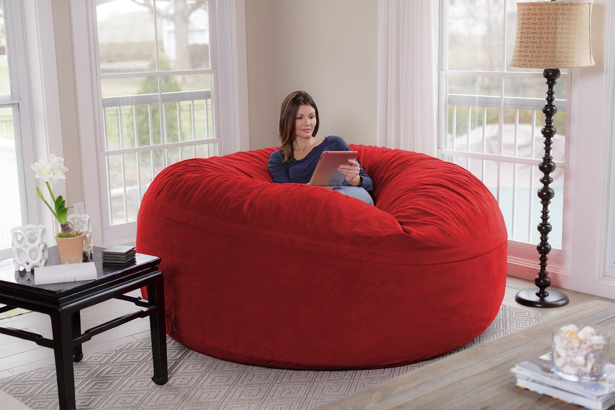 Chill Sack Bean Bag Chair: Giant 8' Memory Foam Furniture Bean Bag - Big Sofa with Soft Micro Fiber Cover - Charcoal