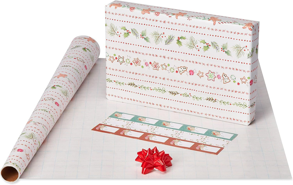American Greetings 120 sq. ft. Christmas Wrapping Paper Set, Kathy Davis Designs (4 Rolls 30 in. x 12 ft., 7 Bows, 30 Gift Tags)