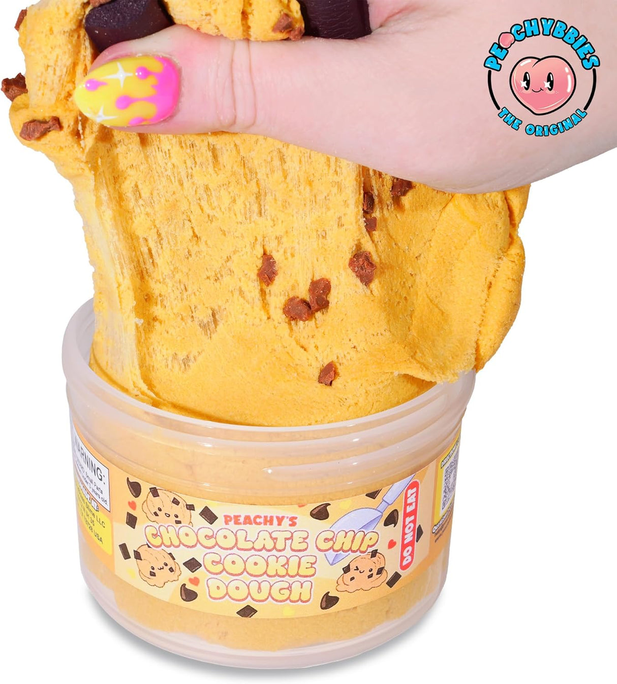 Slime Chocolate Chip Cookie Dough Cloud Slime, Made in USA Premium Slime, 100% Authentic Peachybbies, 7 oz., Scented Slime for Kids from Peachybbies Slime Shop, ASMR, Limited Edition