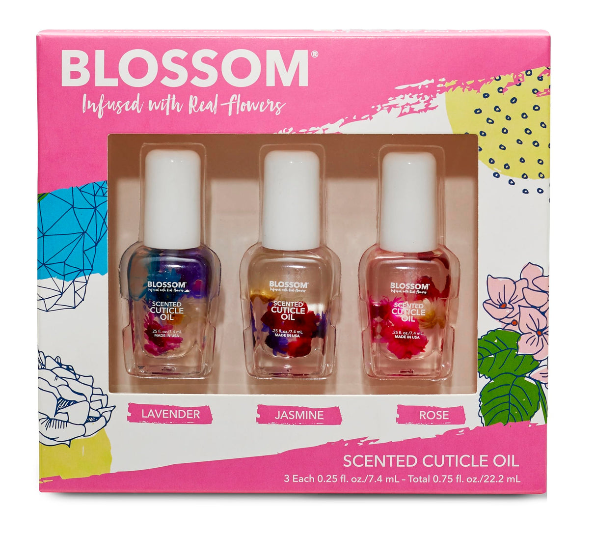 Blossom Scented Cuticle Oil, Infused with Real Flowers, Hydrating, Moisturizing, Strengthening, Made in USA, 0.5 fl. oz, Amazon Exclusive, Watermelon
