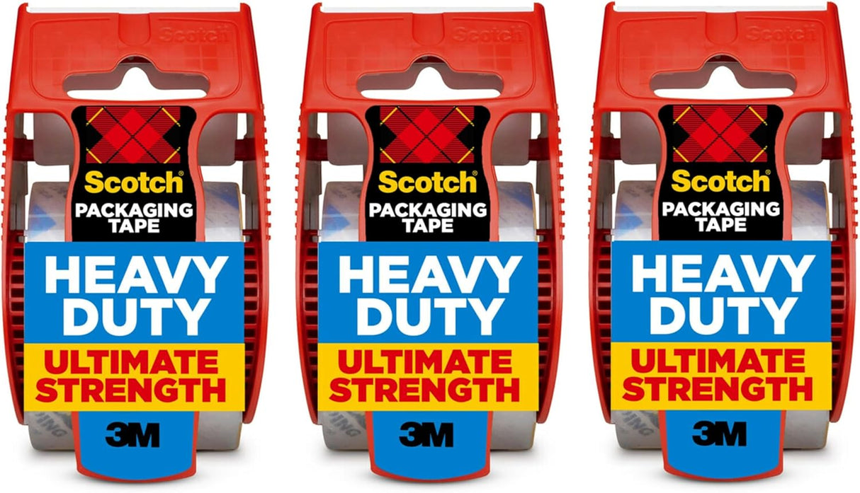 Scotch Heavy Duty Shipping Packaging Tape, 2 x 800 - Clear (3 Tapes) (1, Clear)