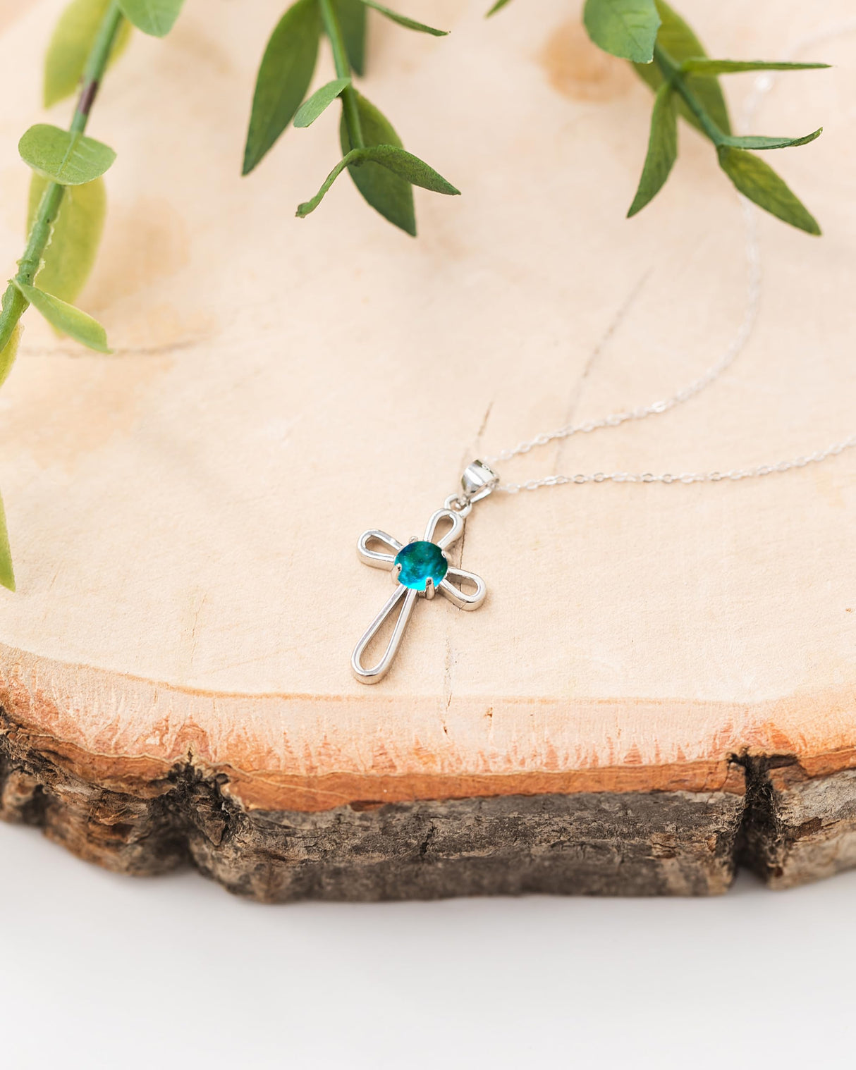 Bottled Up Designs Handmade Recycled Antique Bottles Sterling Silver At The Cross Necklace (Mason Jar Aqua)