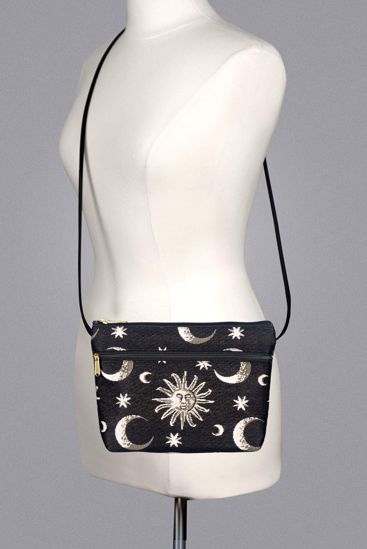 Danny K. Women's Tapestry Zipper Purse Crossbody Handbag, Adjustable Cord, Handmade in USA