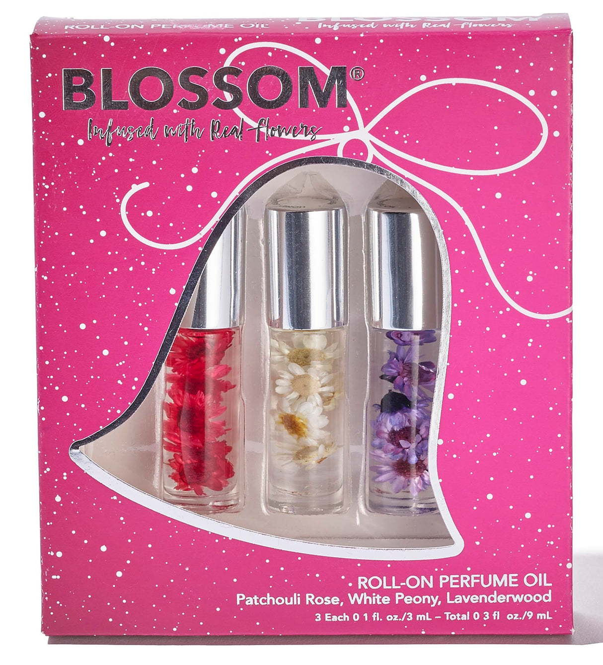 Blossom Roll on Perfume Oil for Women, Alcohol Free Rollerball Perfume with Essential Oil, Infused with Real Flowers, Made in USA, 0.20 oz (Lemon, Bergamot, Violet, White Musk), Cactus Flower