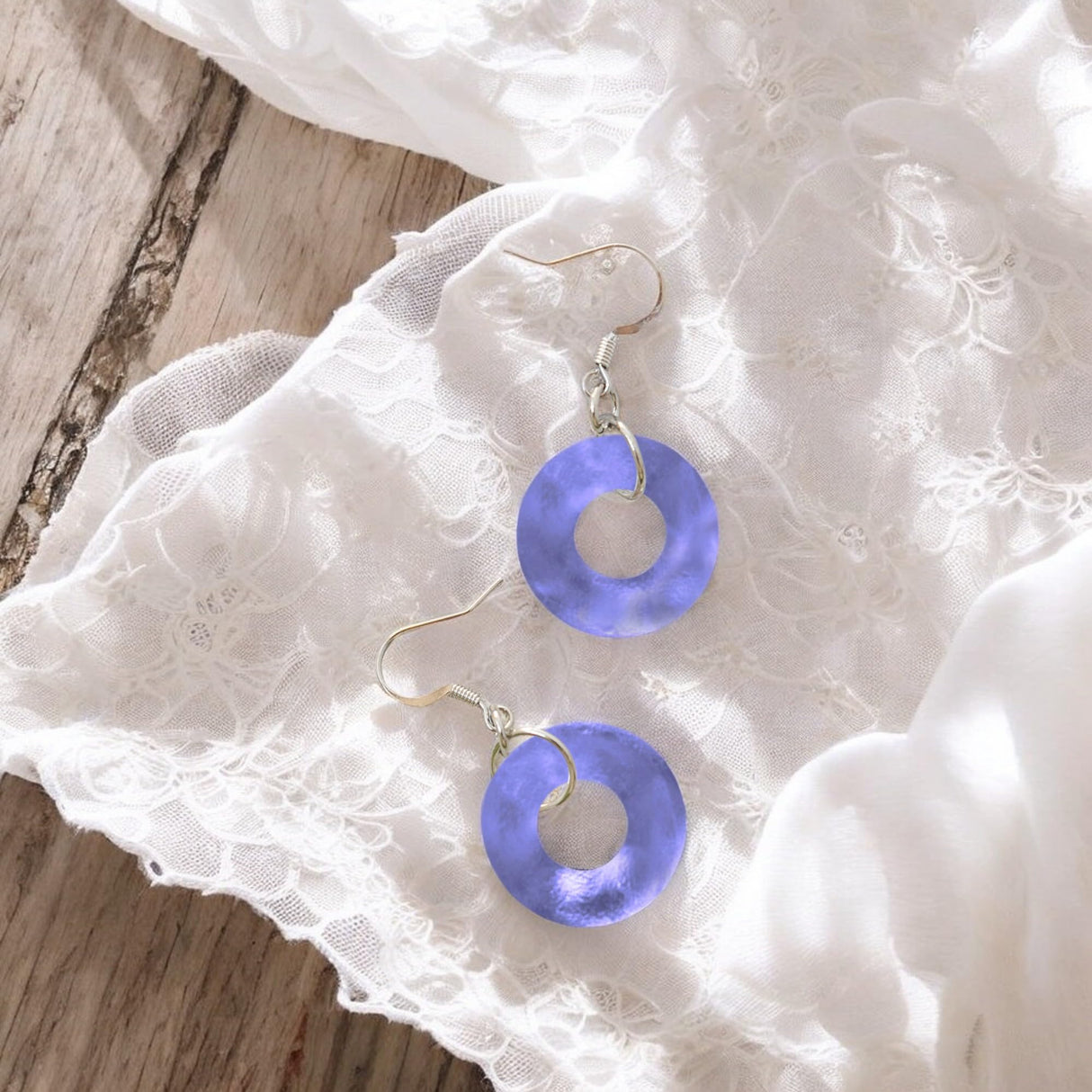 Bottled Up Designs Handmade Glass Hoop Earrings, Recycled Vintage Glass, Sterling Silver, Eco Friendly, Made in USA, Mothers Day, Women, Anniversary (Red 1940s Beer Bottle)