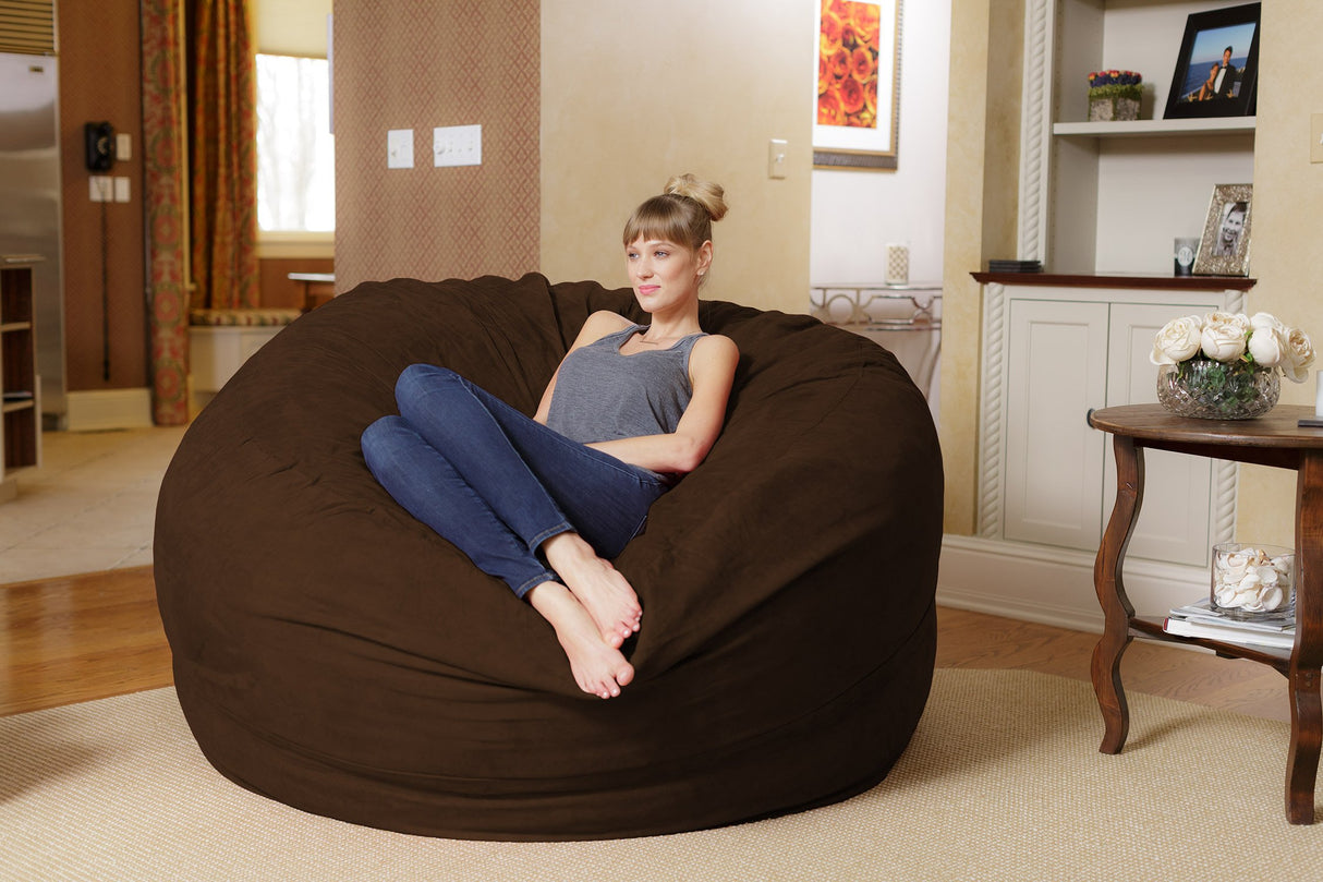 Chill Sack Bean Bag Chair: Giant 6' Memory Foam Furniture Bean Bag - Big Sofa with Soft Micro Fiber Cover, Charcoal