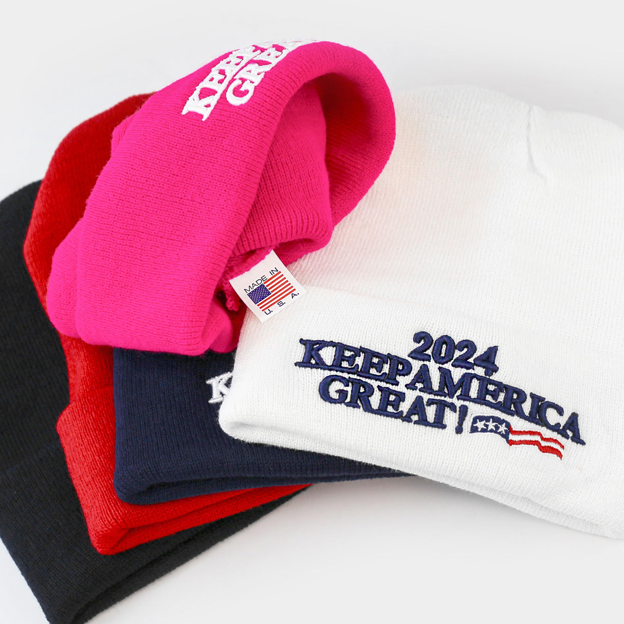 Made in USA Exclusive 2024 47th President 3D Trump Skull Knit Beanie Cap President Beanie Hat