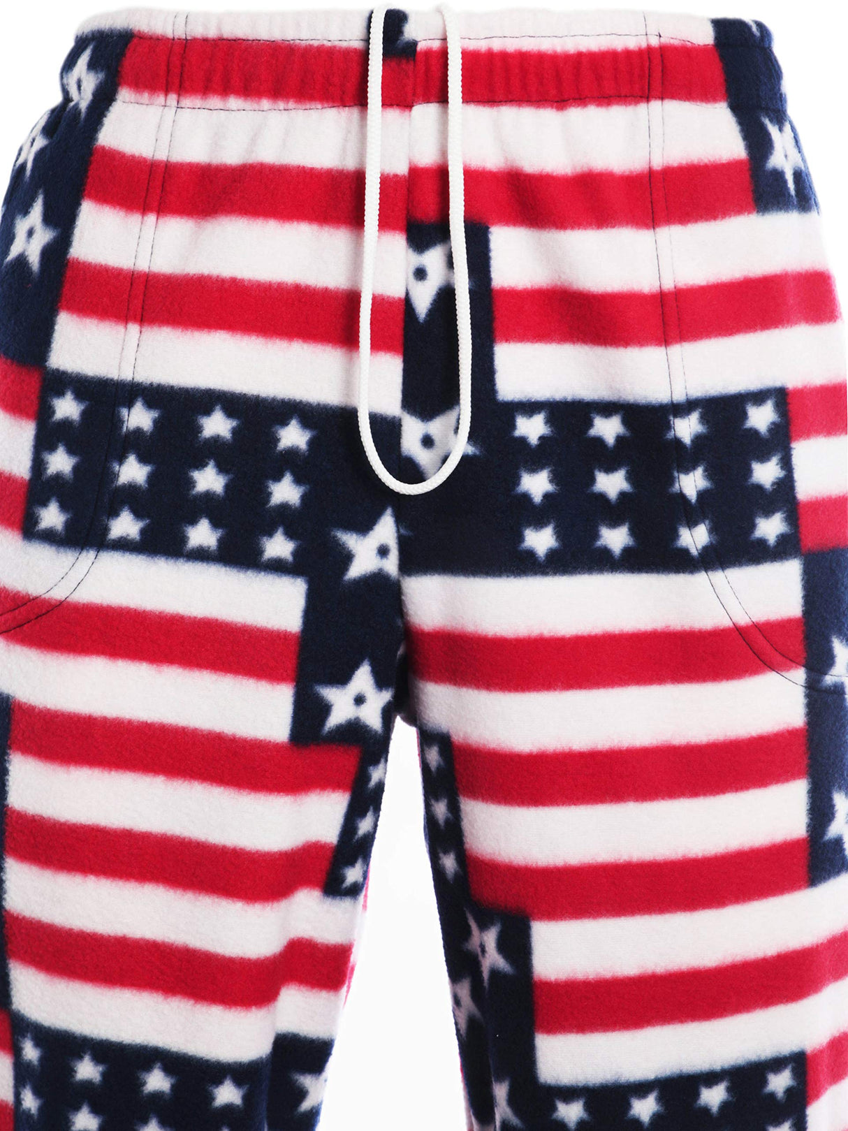 Made in USA Mens Premium Pajama Pants with Print Pattern Knit Fleece Lounge PJ Botton with Pockets