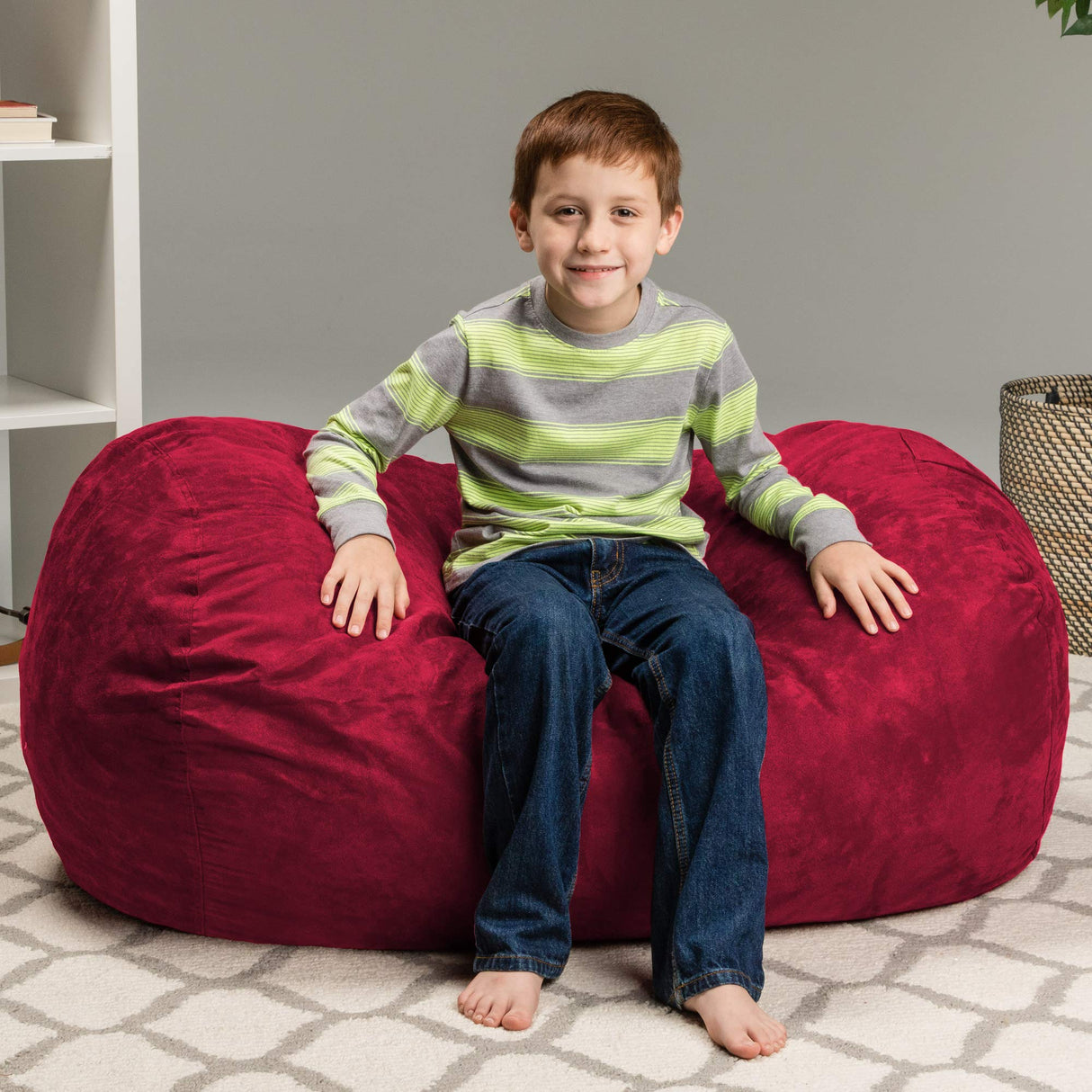 Chill Sack Kid's Memory Foam Bean Bag Lounger, Lime