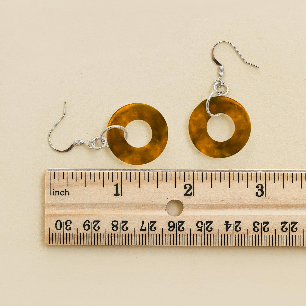 Bottled Up Designs Handmade Glass Hoop Earrings, Recycled Vintage Glass, Sterling Silver, Eco Friendly, Made in USA, Mothers Day, Women, Anniversary (Red 1940s Beer Bottle)