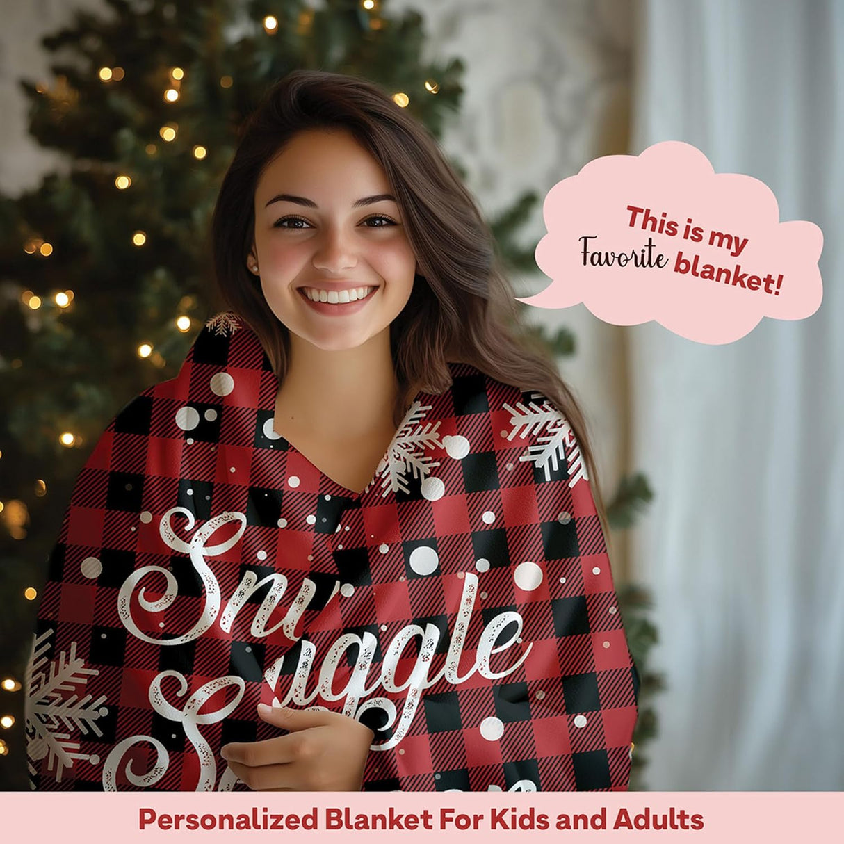 Custom Christmas Blankets - Family Photo Christmas Throw Blanket for Couch - Cozy Christmas Decor - Soft & Warm Fleece Picture Blankets - Personalized Gifts (Sherpa - 50x60)