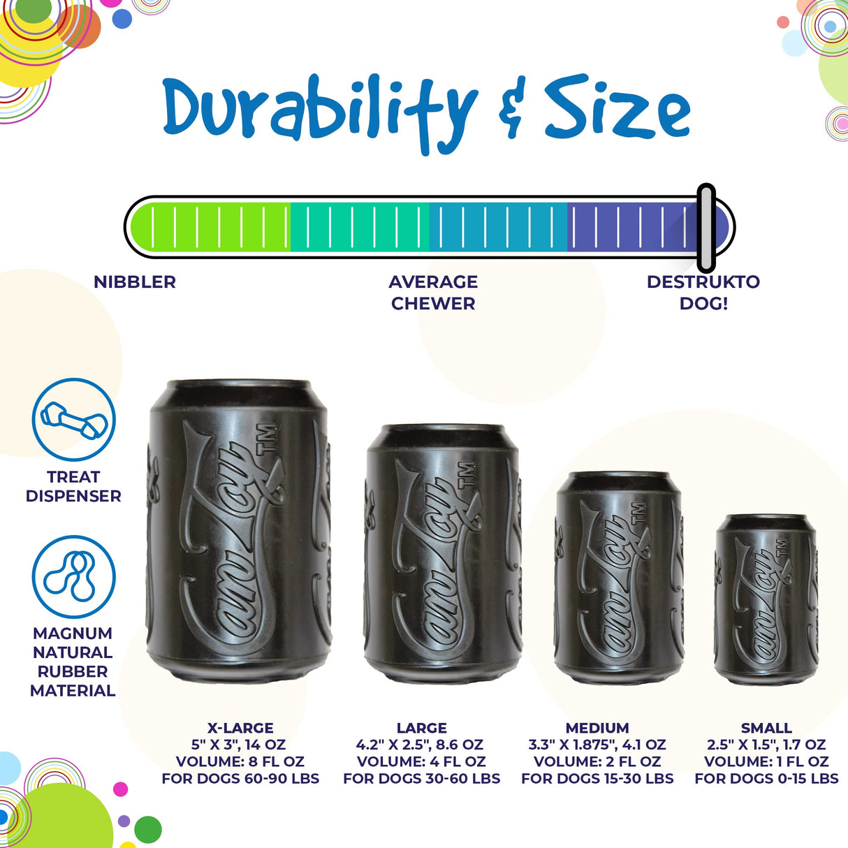 SodaPup Honey Pot – Durable Dog Treat Dispenser & Enrichment Toy Made in USA from Non-Toxic, Pet Safe, Food Safe Natural Rubber Material for Mental Stimulation, Problem Chewing, Calming Nerves, & More