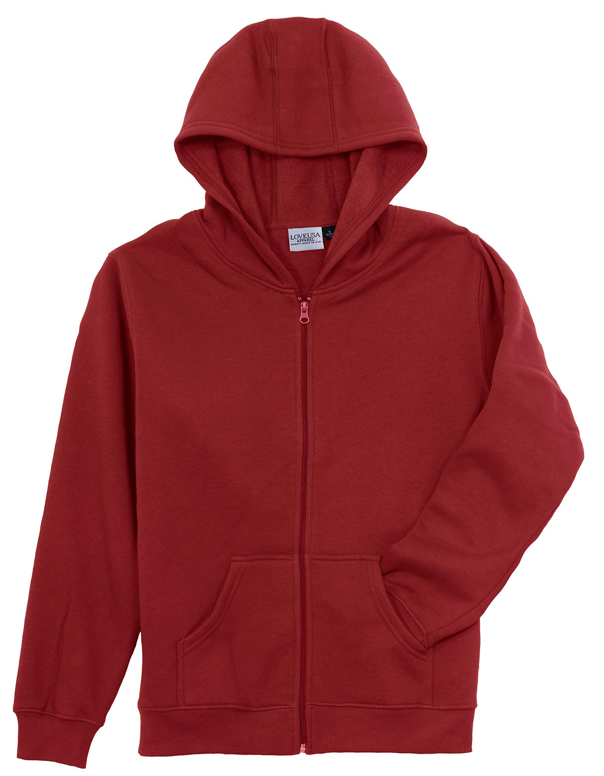 Men's Heavy Duty Full Zip Hoodie Sweatshirt Jacket with Heavy Weight Micro Fleece Made in USA