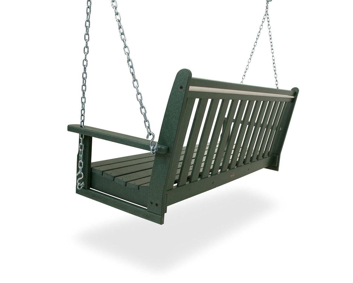 POLYWOOD GNS60BL Vineyard 60" Outdoor Swing, Black