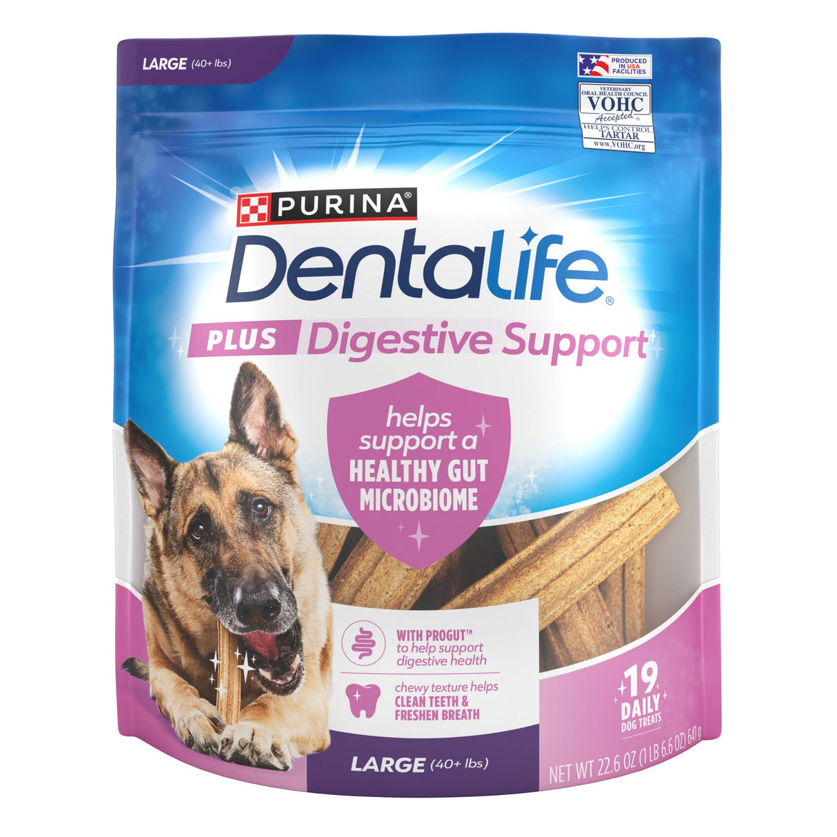 Dentalife Purina Plus Digestive Support Chicken and Pumpkin Flavor Large Dog Dental Chews