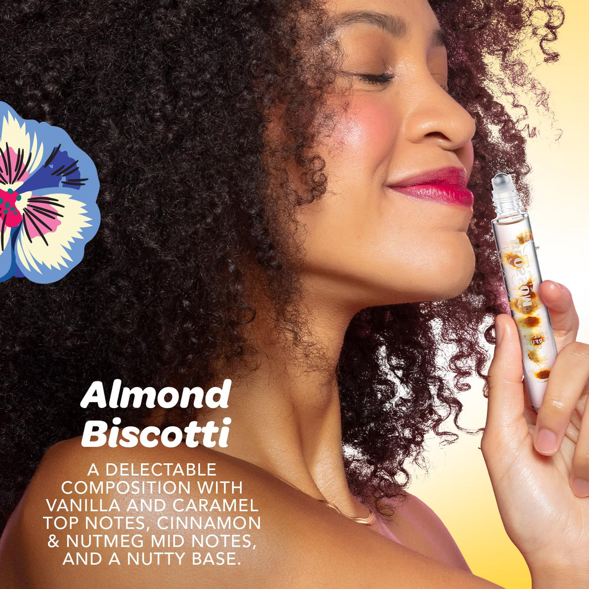 Blossom Roll on Perfume Oil for Women, Alcohol Free Rollerball Perfume with Essential Oil, Infused with Real Flowers, Made in USA, 0.20 oz (Lemon, Bergamot, Violet, White Musk), Cactus Flower