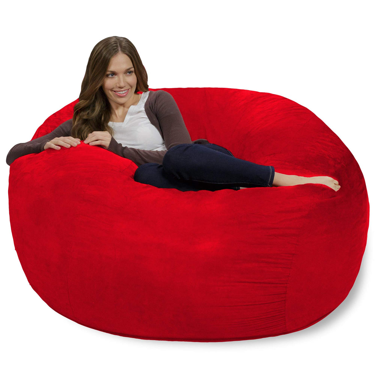 Chill Sack Bean Bag Chair: Giant 4' Memory Foam Furniture Bean Bag - Big Sofa with Soft Micro Fiber Cover - Black