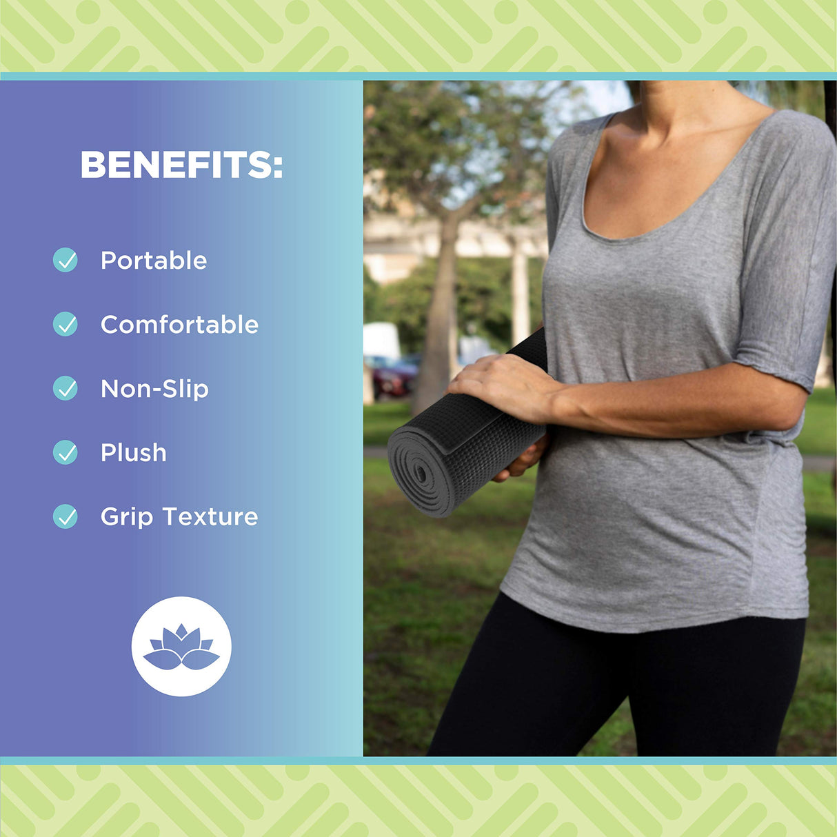 Bean Products Extra Thick Adult Yoga Mat | 6mm (¼”) Thick x 72” L x 24” W | Larger, Thicker & More Comfortable | Non-Toxic, SGS Certified | Non-Skid & Non-Slip Eco Friendly Exercise Gym Mat | Cardinal