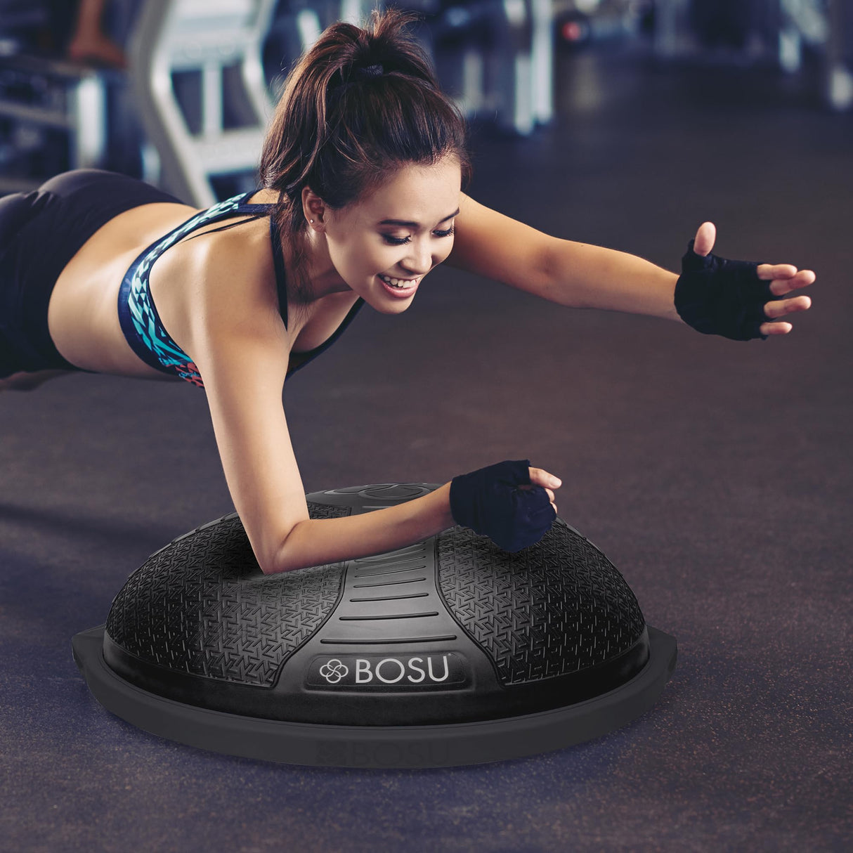 BOSU NexGen 25IN Home Fitness Exercise Gym Strength Flexibility Balance Trainer with Rubberized Non Skid Surface and Hand Air Pump