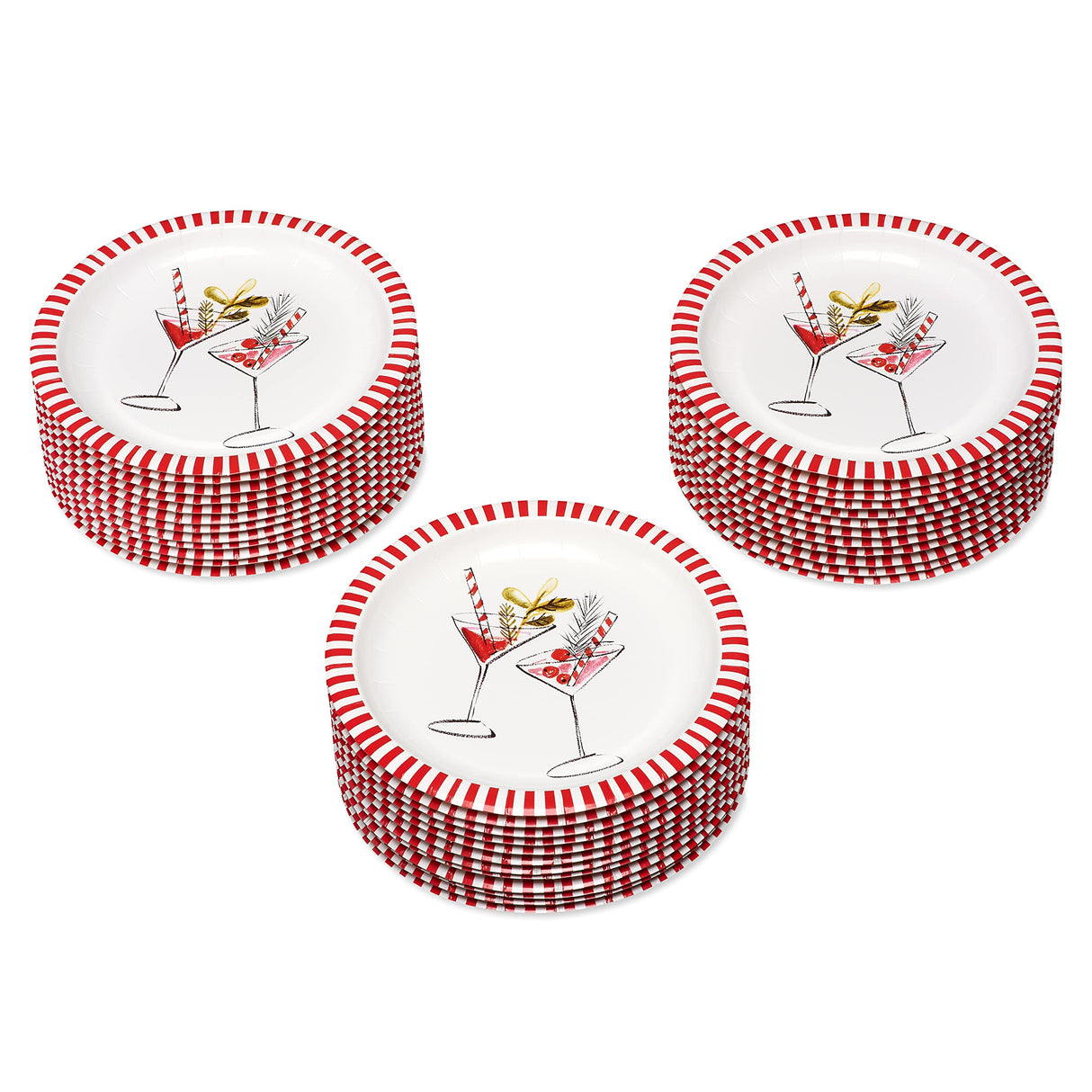American Greetings 36-Count 7 in. Dessert Plates by Kathy Davis, Christmas Party Supplies
