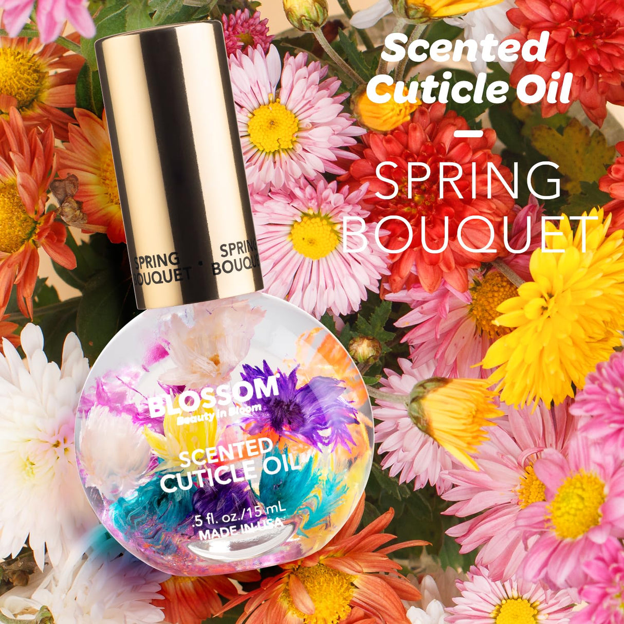 Blossom Scented Cuticle Oil, Infused with Real Flowers, Hydrating, Moisturizing, Strengthening, Made in USA, 0.5 fl. oz, Amazon Exclusive, Watermelon