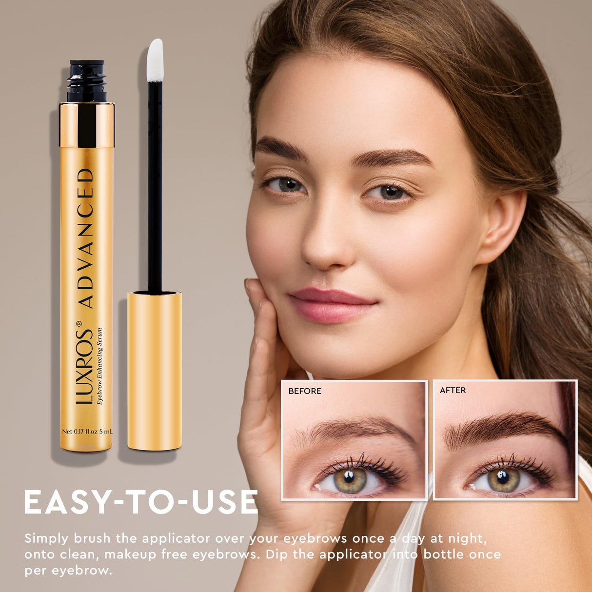 Eyelash Growth Serum 5 mL: Get Thick, Strong Lashes in Just 3-4 Weeks with Our Plant-Based Eyelash Growth Serum - No Parabens - Made in USA