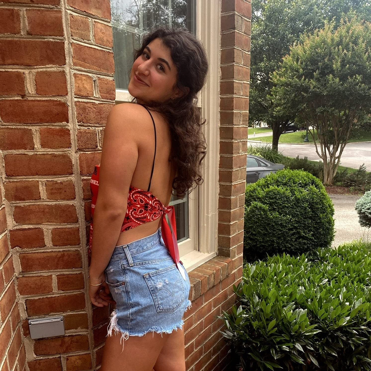 Lojobands Women's Bandana Top Tailgate Outfit College Tank Top Crop Top Made in USA One Size Fits Most