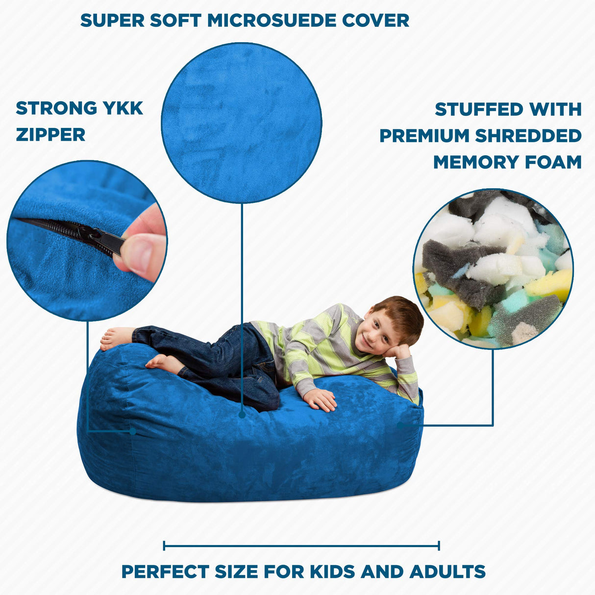 Chill Sack Kid's Memory Foam Bean Bag Lounger, Lime