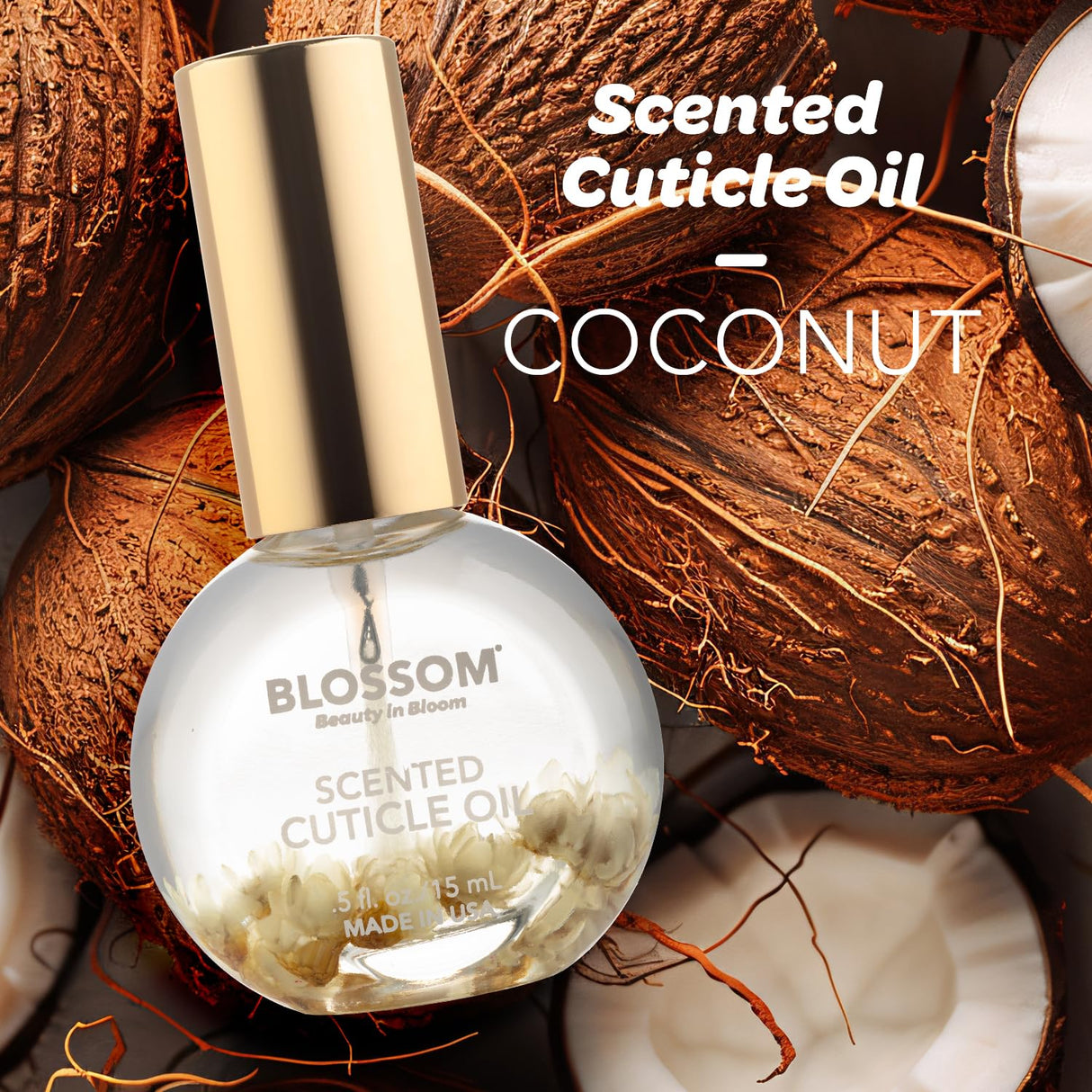 Blossom Scented Cuticle Oil, Infused with Real Flowers, Hydrating, Moisturizing, Strengthening, Made in USA, 0.5 fl. oz, Amazon Exclusive, Watermelon