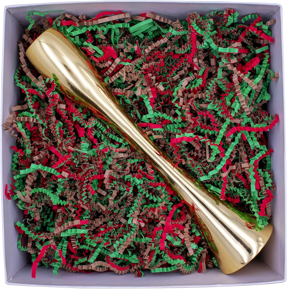 Stephanie Imports Made In USA 3-Ply Crinkle Cut Shredded Paper 2 lbs (Red & Green Christmas Mix)