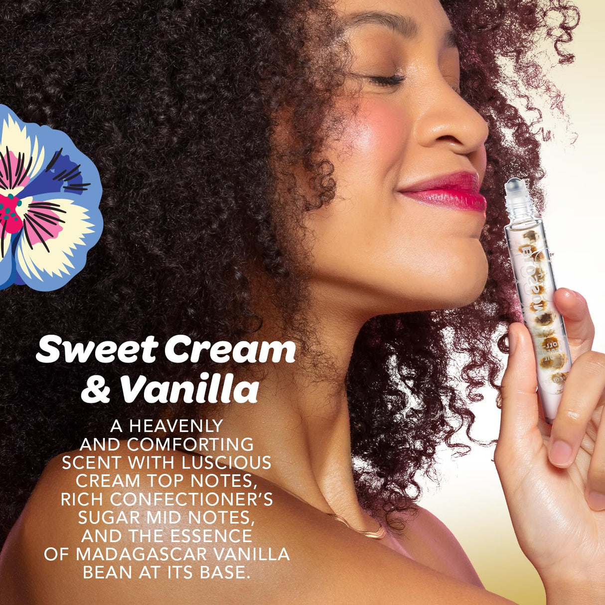 Blossom Roll on Perfume Oil for Women, Alcohol Free Rollerball Perfume with Essential Oil, Infused with Real Flowers, Made in USA, 0.20 oz (Lemon, Bergamot, Violet, White Musk), Cactus Flower