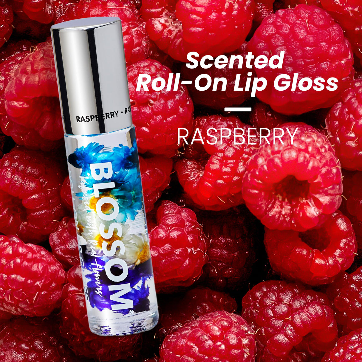 Blossom Scented Roll on Lip Gloss, Infused with Real Flowers, Made in USA, 0.20 fl. oz./5.9ml, Watermelon