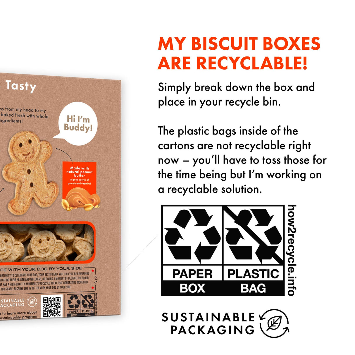 Buddy Biscuits 2 lb Bag of Crunchy Dog Treats, Made with Peanut Butter