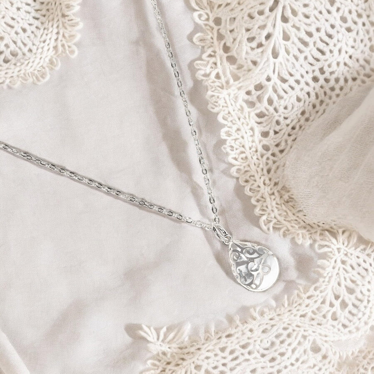 Bottled Up Designs Handmade Filigree Teardrop Necklace, Recycled Vintage Mason Jar, Sterling Silver, Eco Friendly, Made in USA, Birthday Gifts, Mothers Day, Women, Anniversary (Mason Jar Aqua)