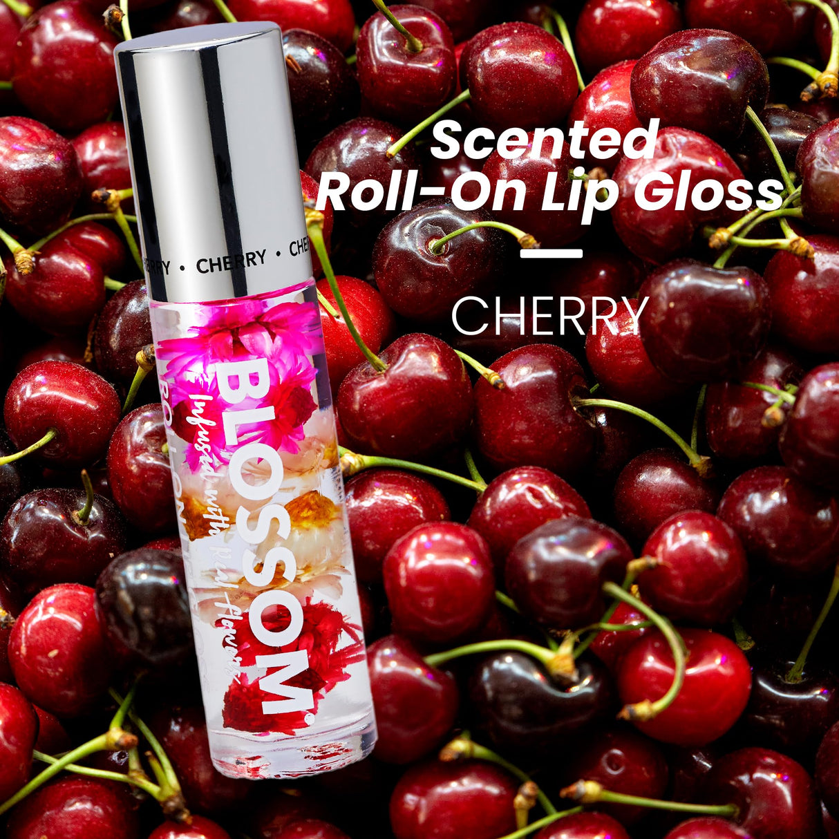 Blossom Scented Roll on Lip Gloss, Infused with Real Flowers, Made in USA, 0.20 fl. oz./5.9ml, Watermelon