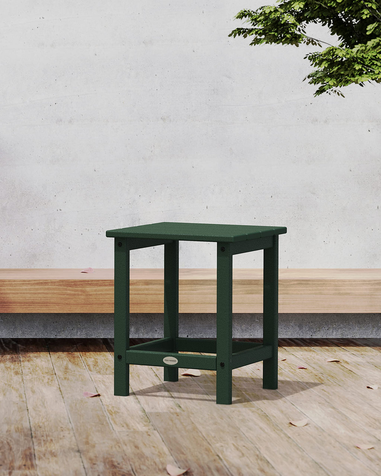 POLYWOOD ECT18GY Long Island Side Table, 18-Inch, Slate Grey