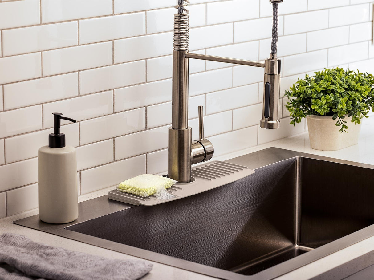 WeatherTech FaucetMat Duo - Protect Your Kitchen & Bathroom Countertops - Dark Grey/Slate