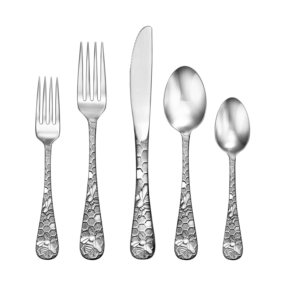 Liberty Tabletop Honey Bee 45pc Flatware Set Service For 8 Serving Set Included Silverware MADE IN USA 18/10