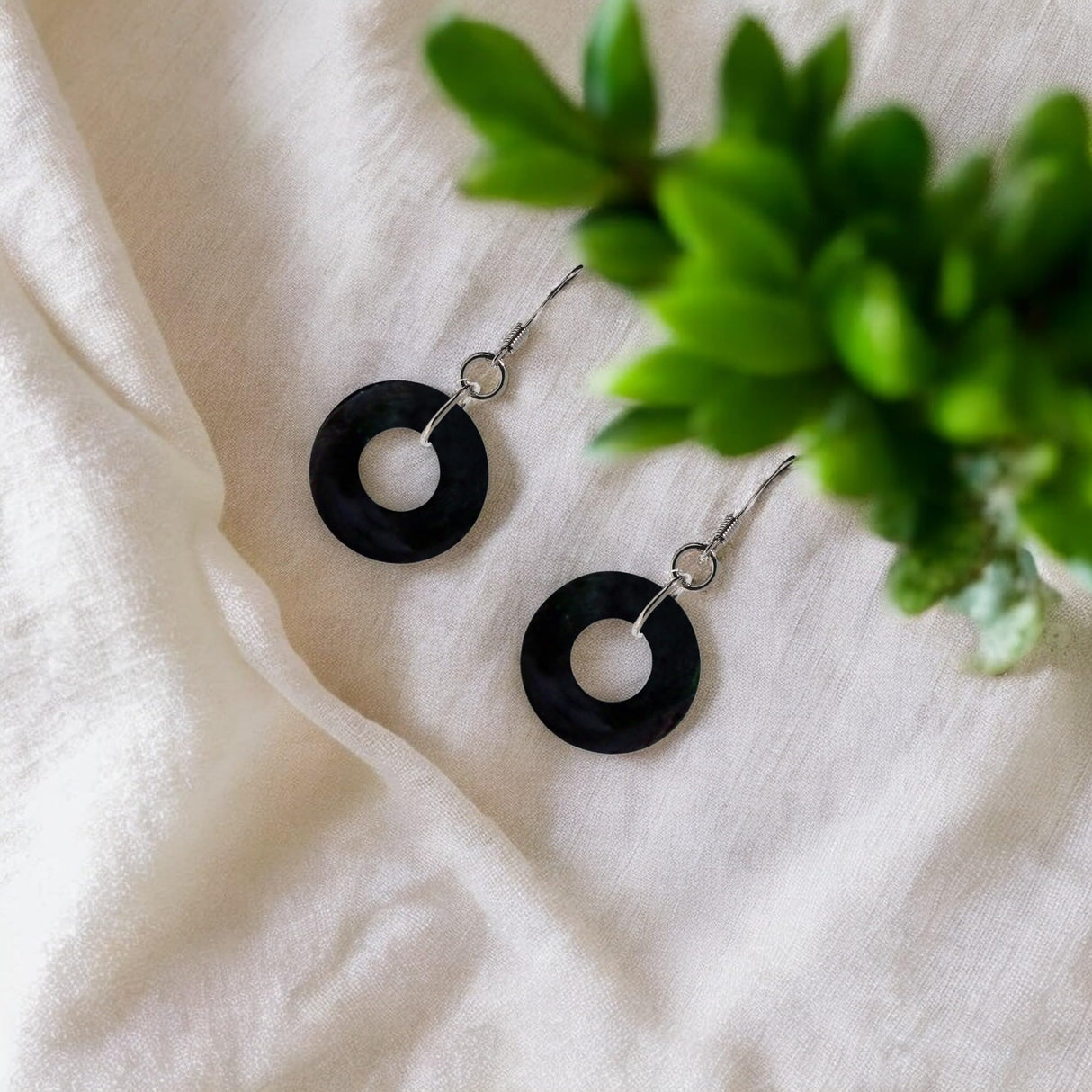 Bottled Up Designs Handmade Glass Hoop Earrings, Recycled Vintage Glass, Sterling Silver, Eco Friendly, Made in USA, Mothers Day, Women, Anniversary (Red 1940s Beer Bottle)