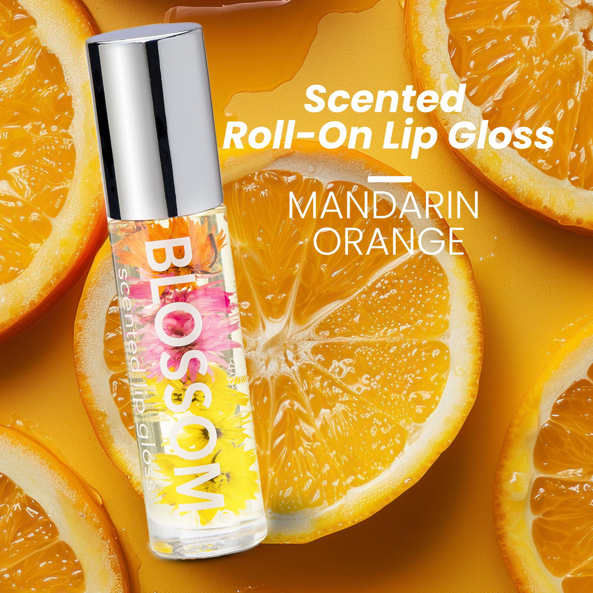 Blossom Scented Roll on Lip Gloss, Infused with Real Flowers, Made in USA, 0.20 fl. oz./5.9ml, Watermelon