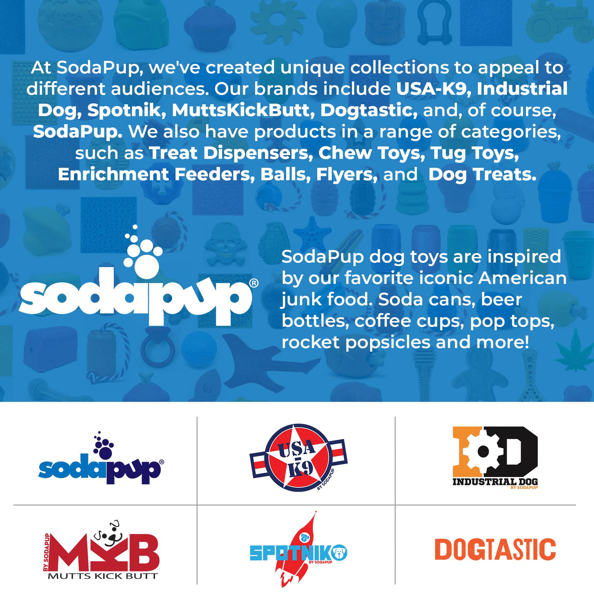 SodaPup USA-K9 Stars & Stripes – Durable Dog Ball Toy & Chew Toy Made in USA from Non-Toxic, Pet-Safe, Food Safe Natural Rubber for Bonding, Mental & Physical Exercise, Problem Chewing, Calming & More