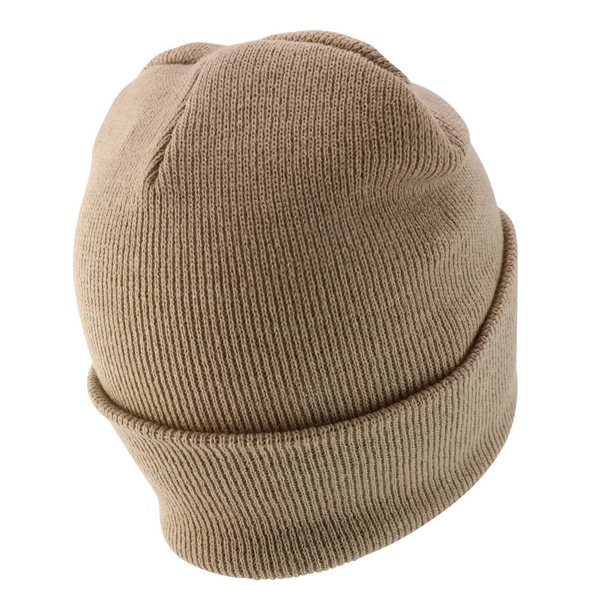 Made in USA Grey American Flag Embroidered Knit Cuff Long Beanie