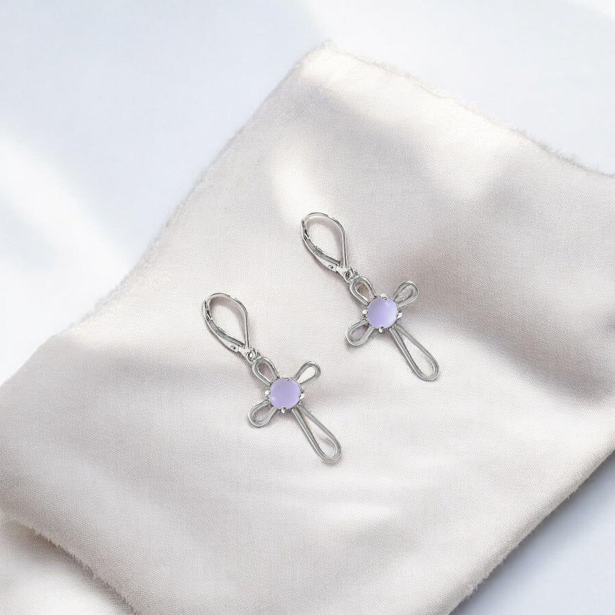 Bottled Up Designs Handmade Recycled Antique Glass and Bottles Sterling Silver At The Cross Lever-Back Earrings (Vintage Aqua Mason Jar)